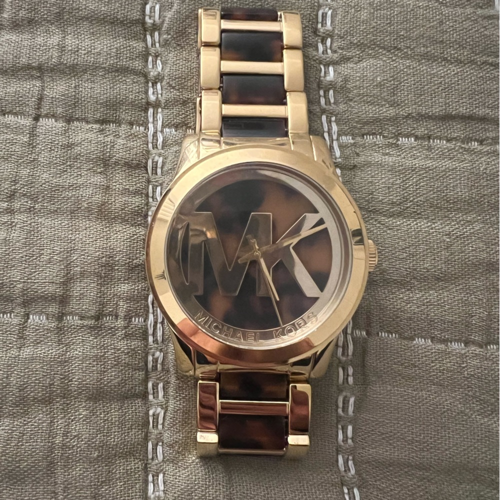 Michael Kors Gold and Tortoise Watch